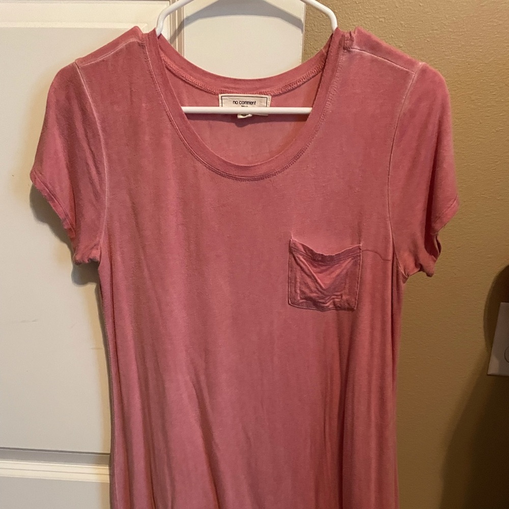 no comment pink t shirt dress